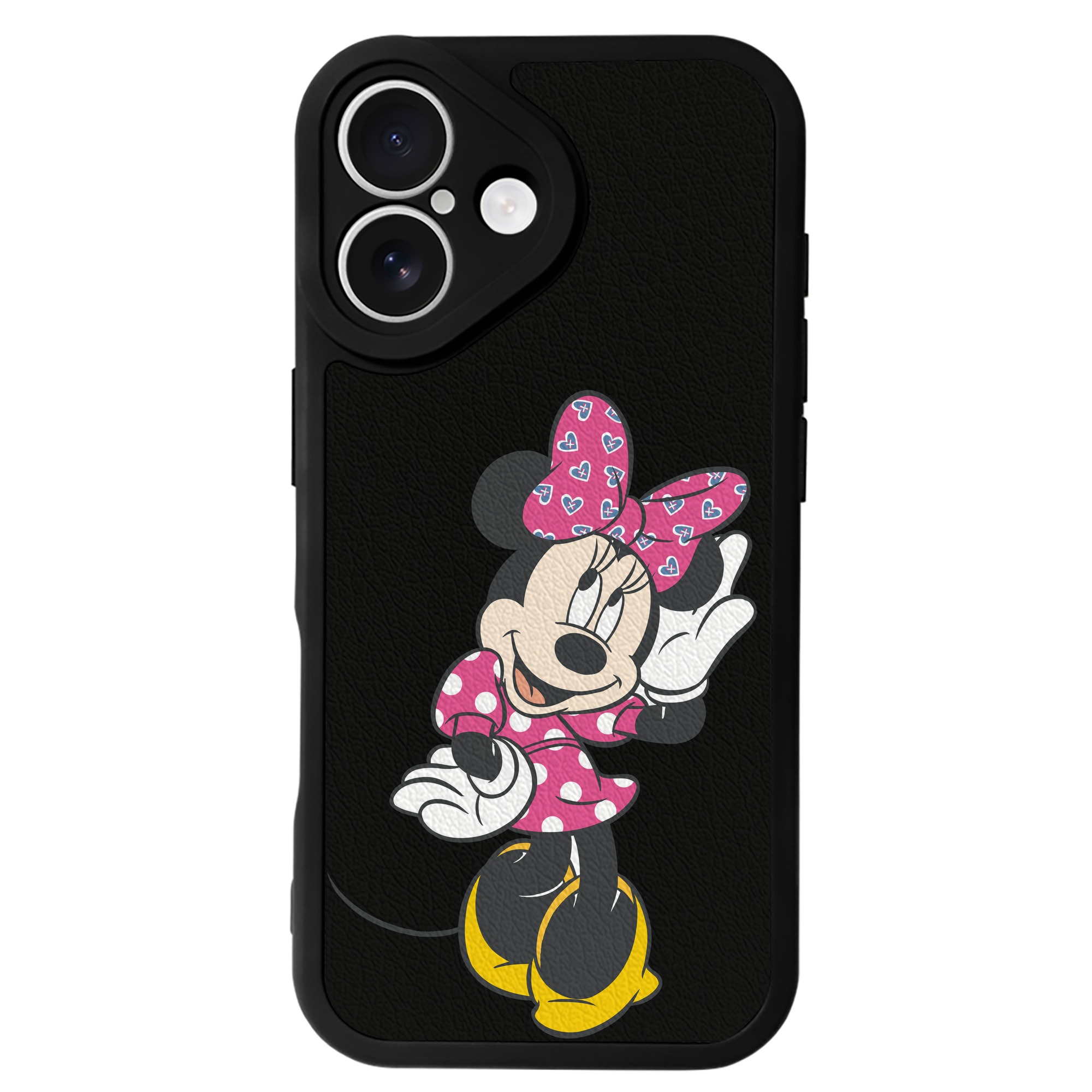 （画像用） ミッキーマウス Mickey Mouse 【iPhone 16シリーズ対応】シリコンスマホケース（レザー調） 材質：シリコン